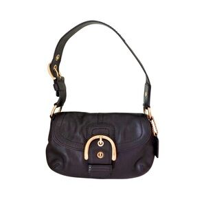 Coach Soho Leather Shoulder Bag Gold Hardware y2k F11840 Black